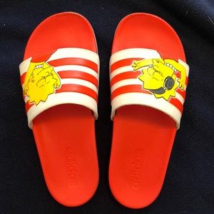 Adidas Lisa Simpson Slides Red/White Sz 7